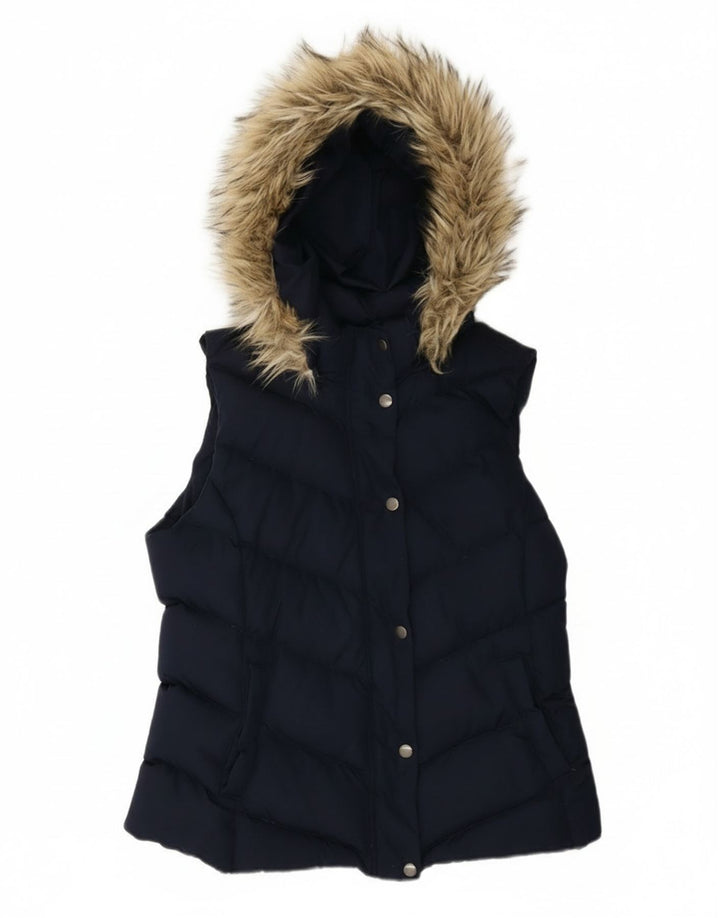 Gilet imbottito con cappuccio da donna Gap UK 14 medio blu navy poliestere