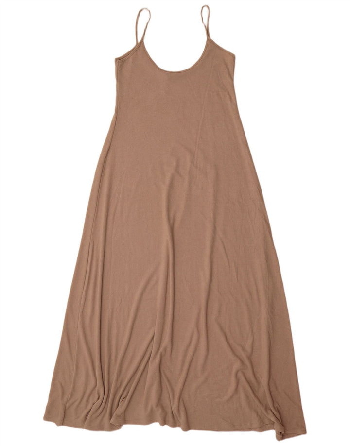 Maxi prendisole Zara da donna UK 12 Poliestere beige medio