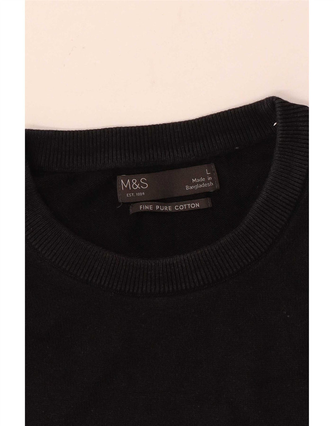 Maglione maglione girocollo da uomo Marks & Spencer grande cotone nero