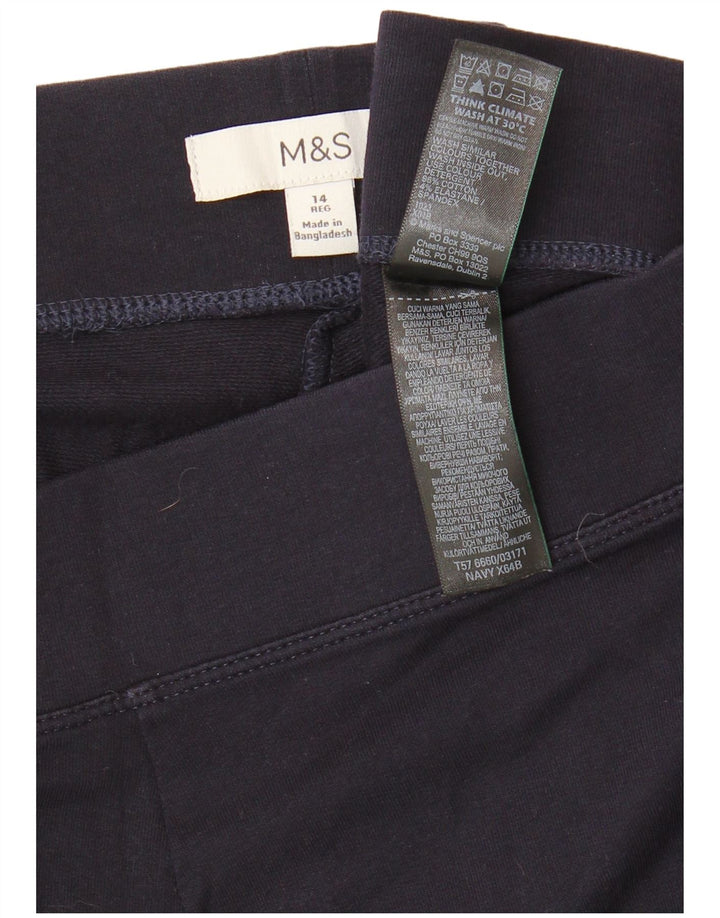 MARKS & SPENCER Leggings da donna UK 14 Grande cotone blu navy