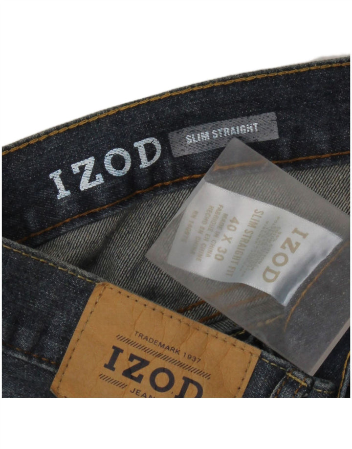 Jeans dritti slim da uomo IZOD W40 L30 cotone blu