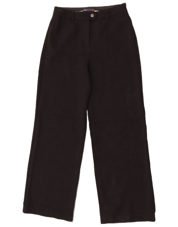 Pantaloni chino a gamba larga da donna Marks & Spencer UK 12 medi W32 L43 neri