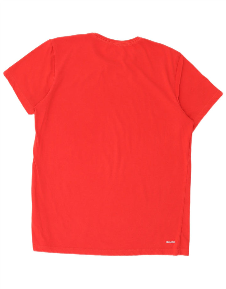 T-shirt grafica ADIDAS da uomo Climalite, grande, in cotone rosso