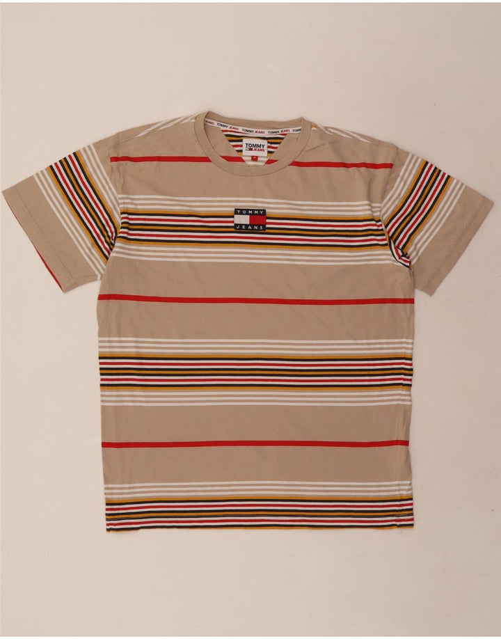 T-shirt da uomo Tommy Hilfiger Top in cotone a righe beige medio