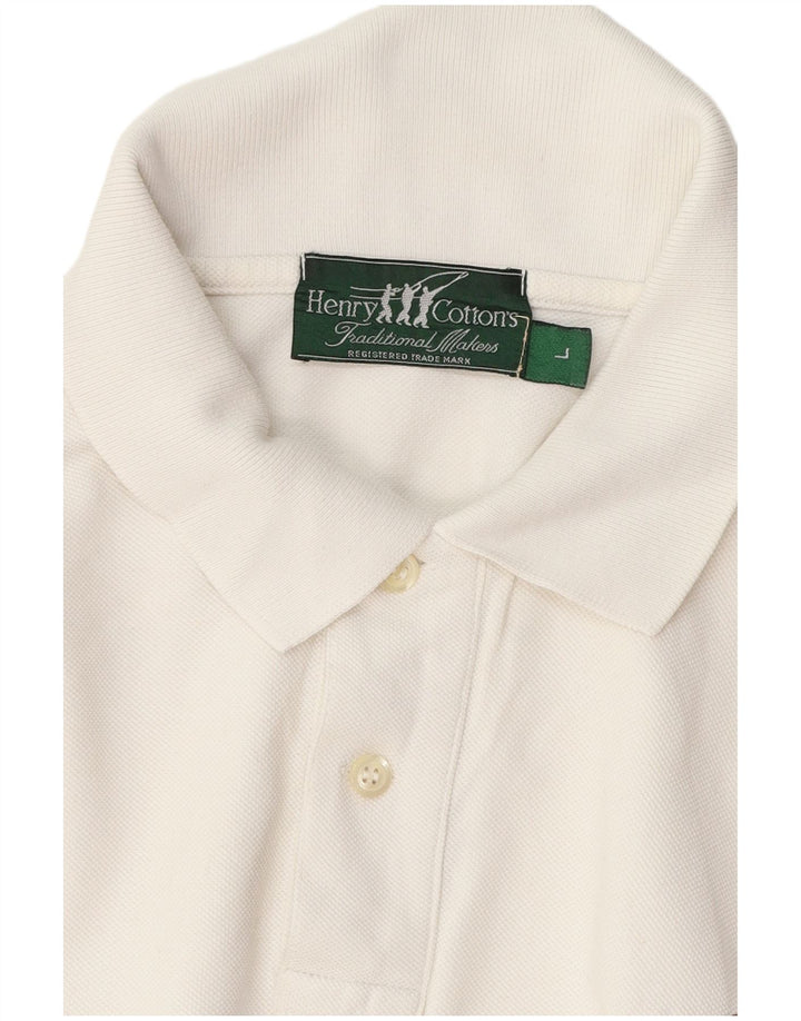Polo da uomo Henry Cottons grande in cotone bianco