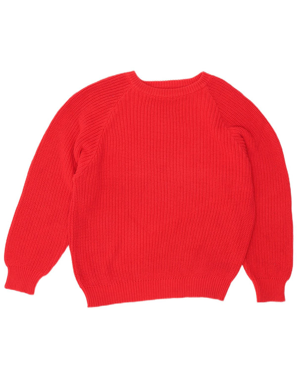 Maglione da donna oversize con scollo a barca Benetton IT 48 XL in cotone rosso