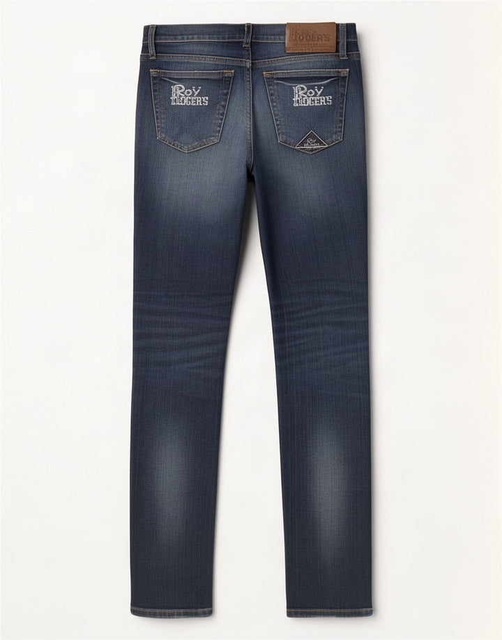 Jeans slim da donna Roy Rogers W28 L33 cotone blu