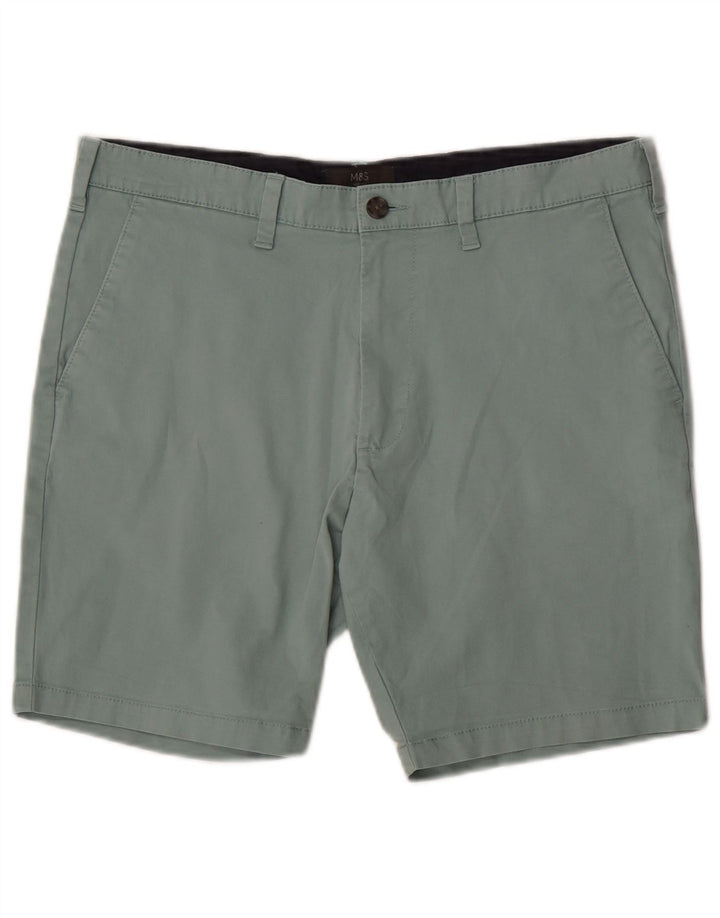 Pantaloncini chino da uomo Marks & Spencer W34 grandi in cotone verde