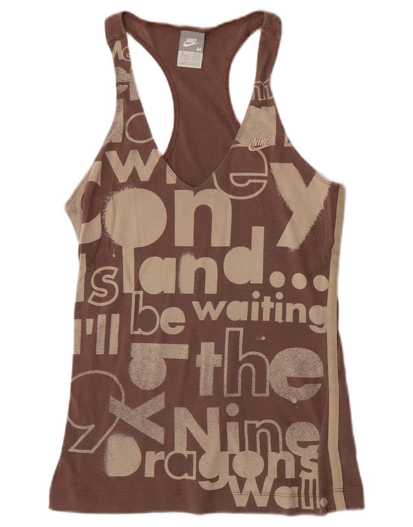 Canotta grafica da donna Nike UK 10/12 Cotone marrone medio