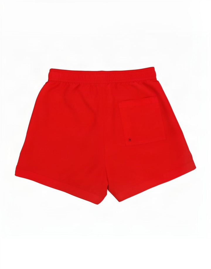 Pantaloncini da bagno grafici da uomo Calvin Klein piccoli in poliestere color block rosso