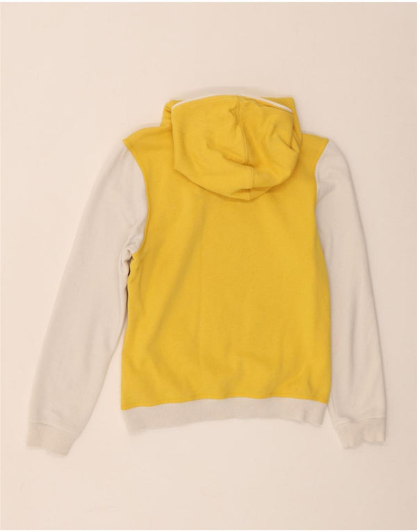 Felpa con cappuccio e collo con zip grafica Adidas da donna IT 46 Large Yellow Colourblock