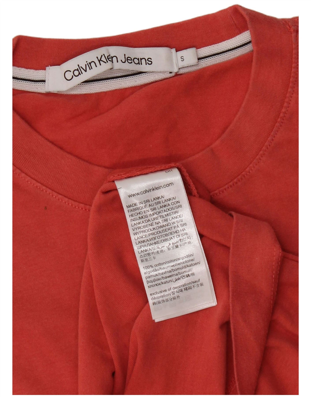 Maglietta da uomo Calvin Klein Jeans Top piccola in cotone rosso