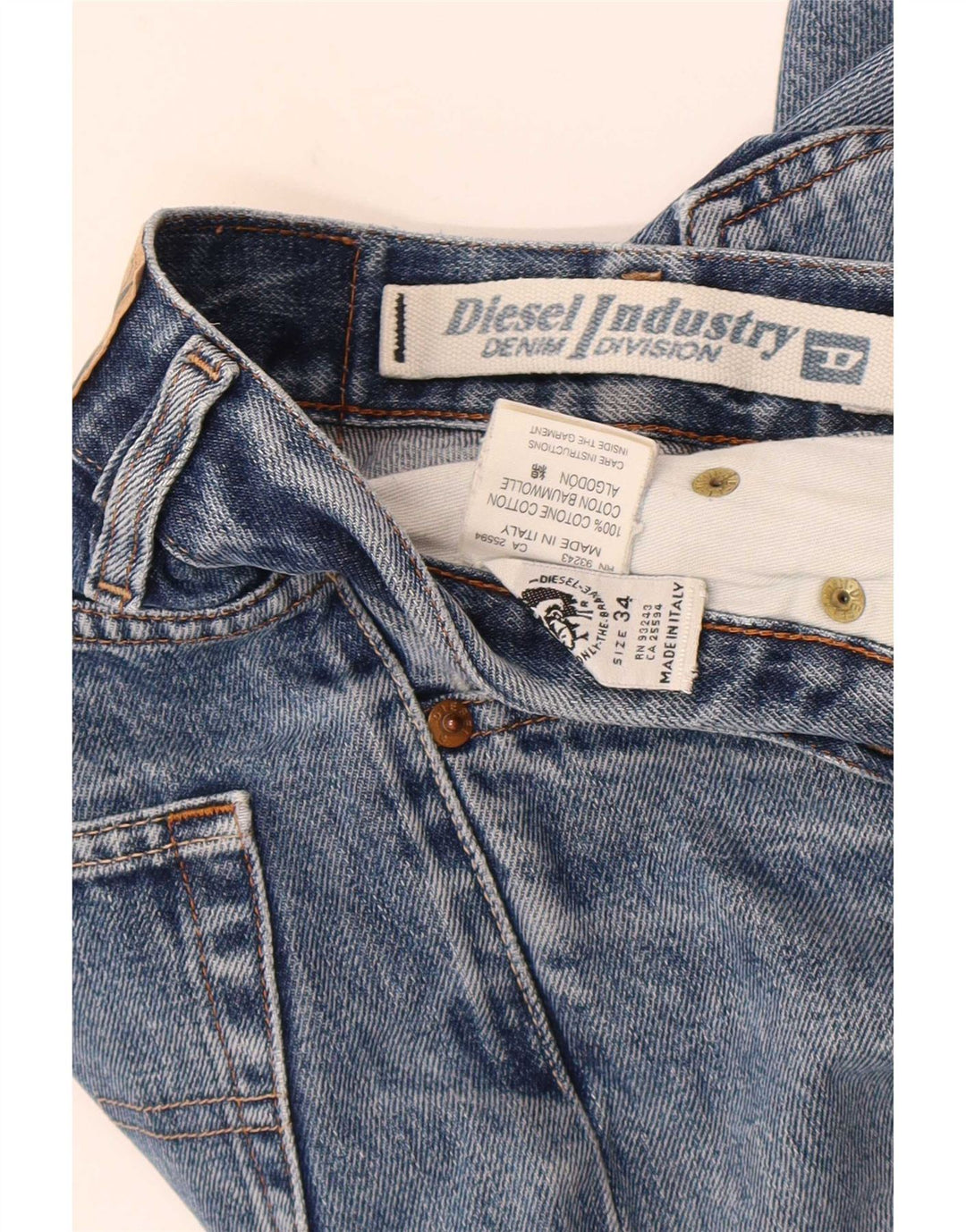 Jeans dritti da uomo Diesel W34 L30 cotone blu
