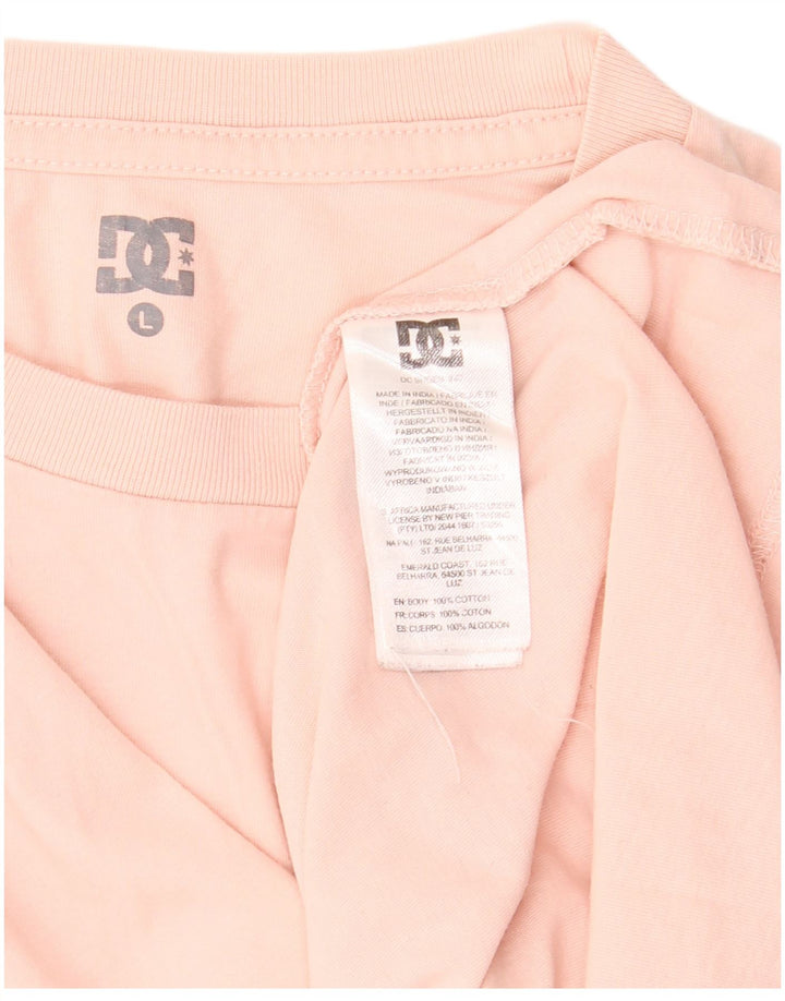 T-shirt grafica da uomo DC Top grande in cotone rosa