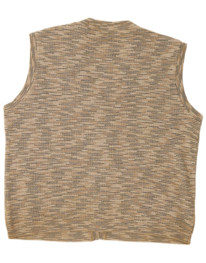 Maglione cardigan senza maniche da uomo Mapier in cotone screziato beige medio