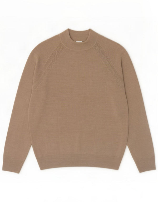 Marks & Spencer Womens Turtle Neck Jumper Sweater UK 16 Large Beige Acrylic