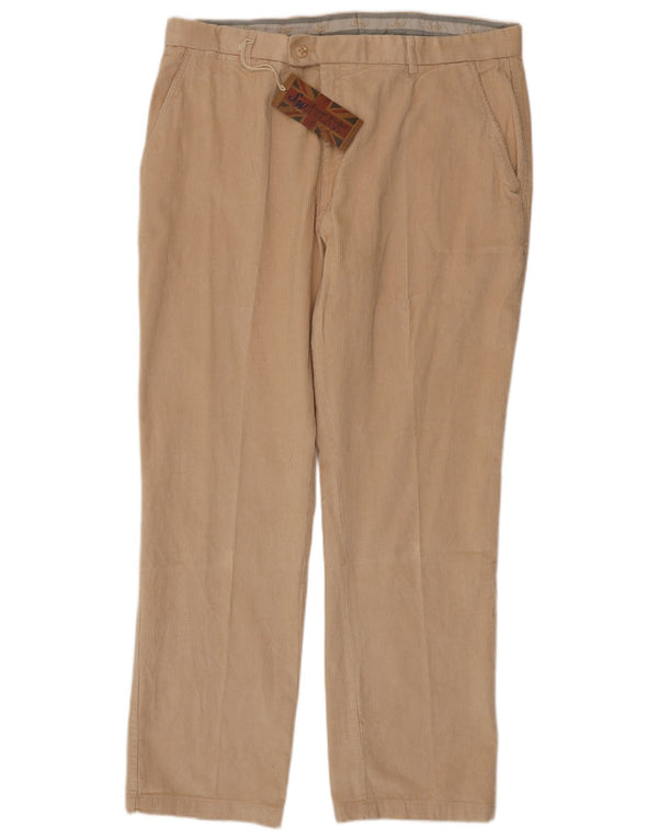 SAMUEL WINDSOR Pantaloni dritti da uomo in velluto a coste W40 L33 Cotone Beige