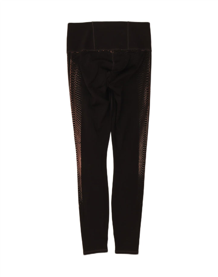 PUMA Womens Abstract Pattern Leggings UK 10 Small Black Vintage Puma and Second-Hand Puma from Messina Hembry 