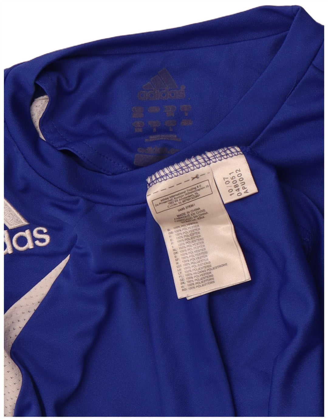 T-shirt da uomo ADIDAS Top blu medio in poliestere color block sportivo