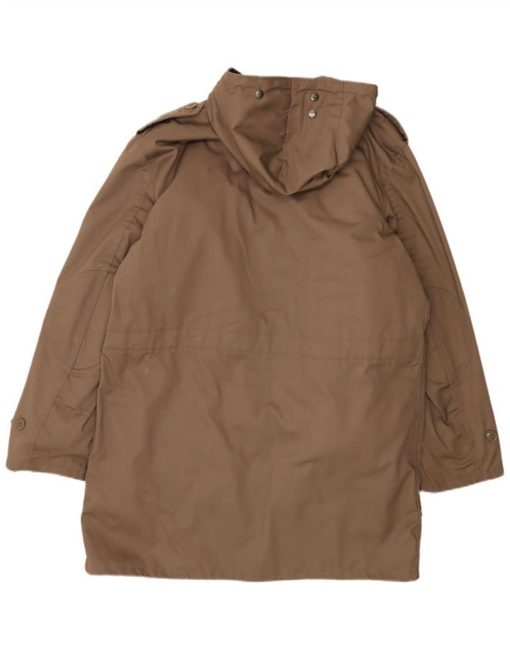Parka militare vintage da uomo con cappuccio IT 54 2XL Poliestere beige