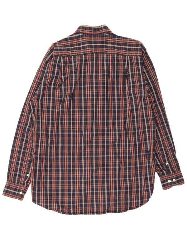Camicia Lacoste da uomo dalla vestibilità classica, piccola, scozzese blu navy