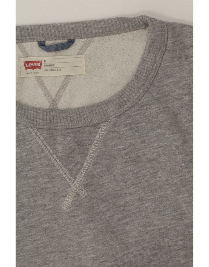 Felpa Levi's da uomo con vestibilità standard, maglione XL grigio