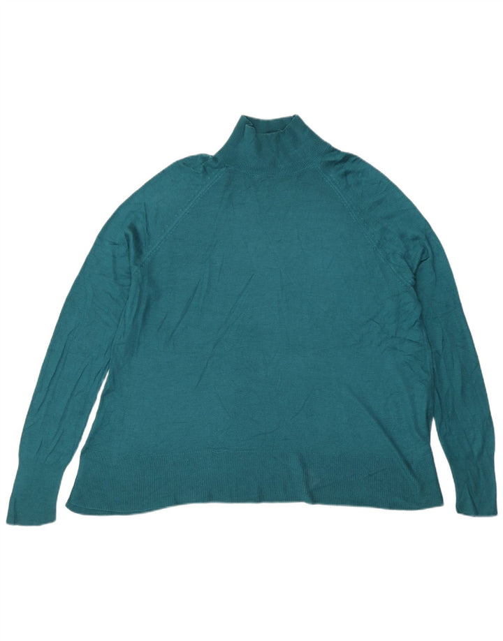 Maglione a collo alto da donna Zara UK 14 Viscosa verde medio