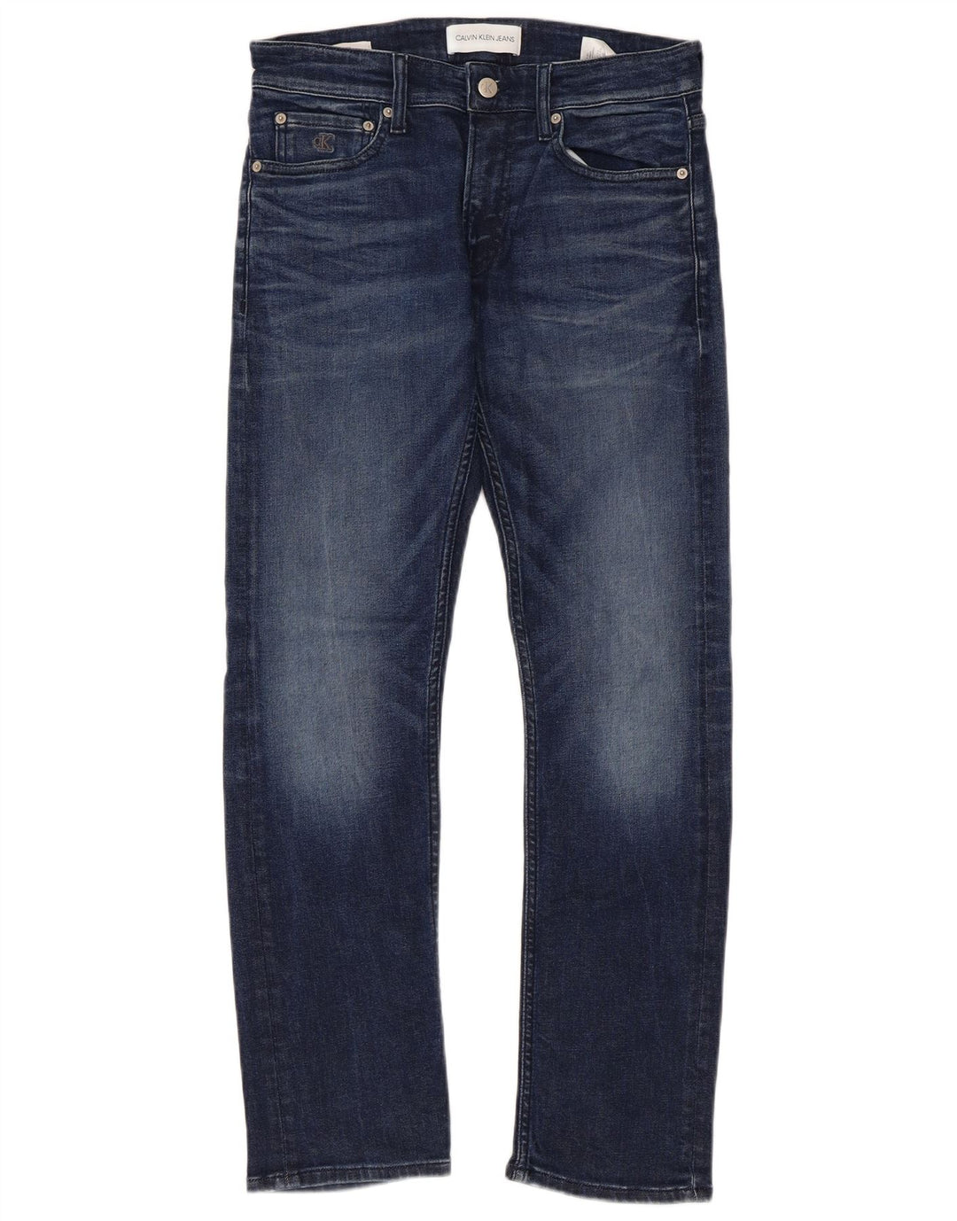 CALVIN KLEIN Womens Slim Jeans W28 L30 Blue Cotton