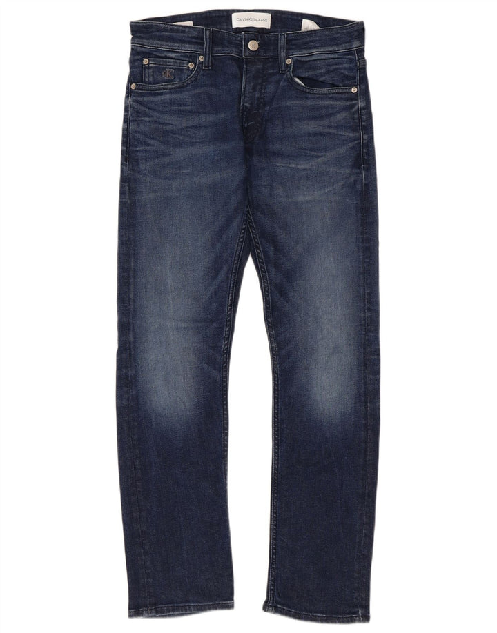 CALVIN KLEIN Womens Slim Jeans W28 L30 Blue Cotton