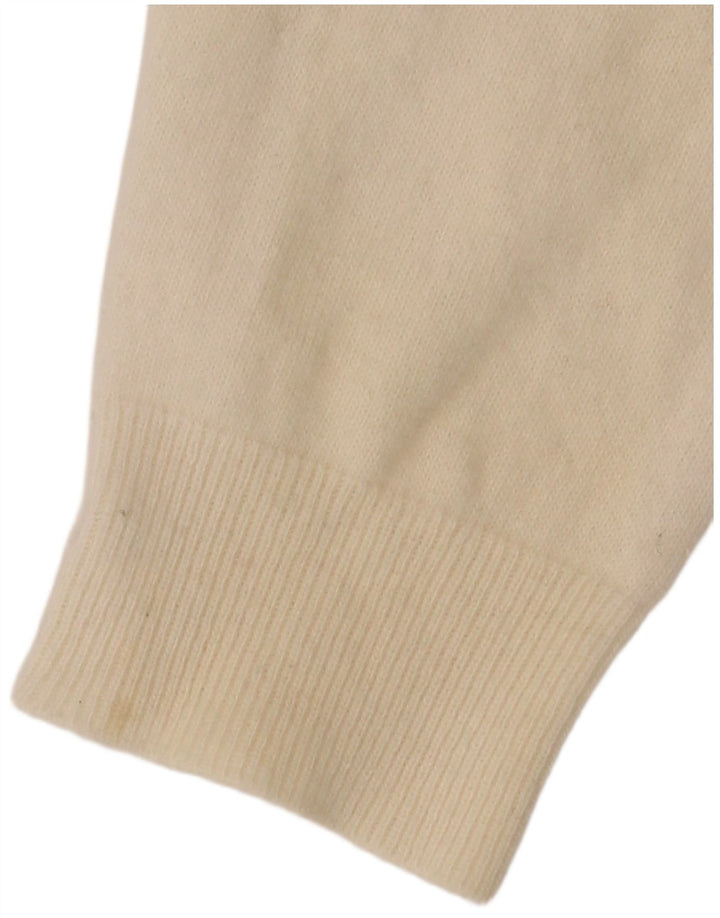 Maglione maglione girocollo da donna Valentino UK 12 medio bianco sporco classico