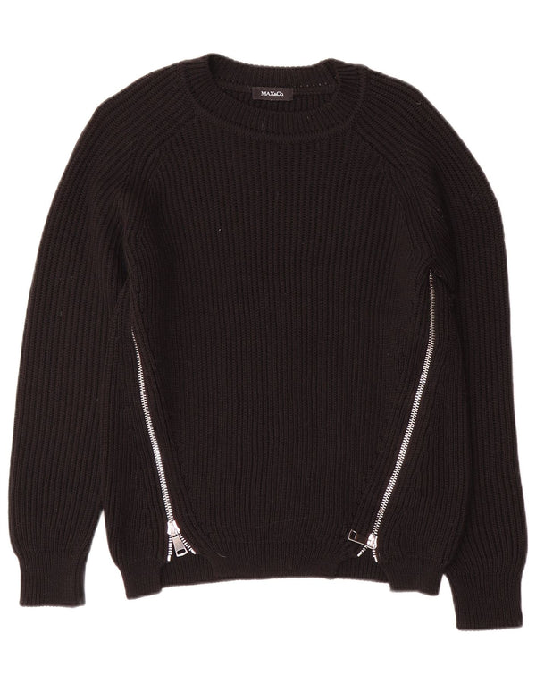 Max & Co. Maglione maglione con scollo a barca da donna UK 14 medio nero