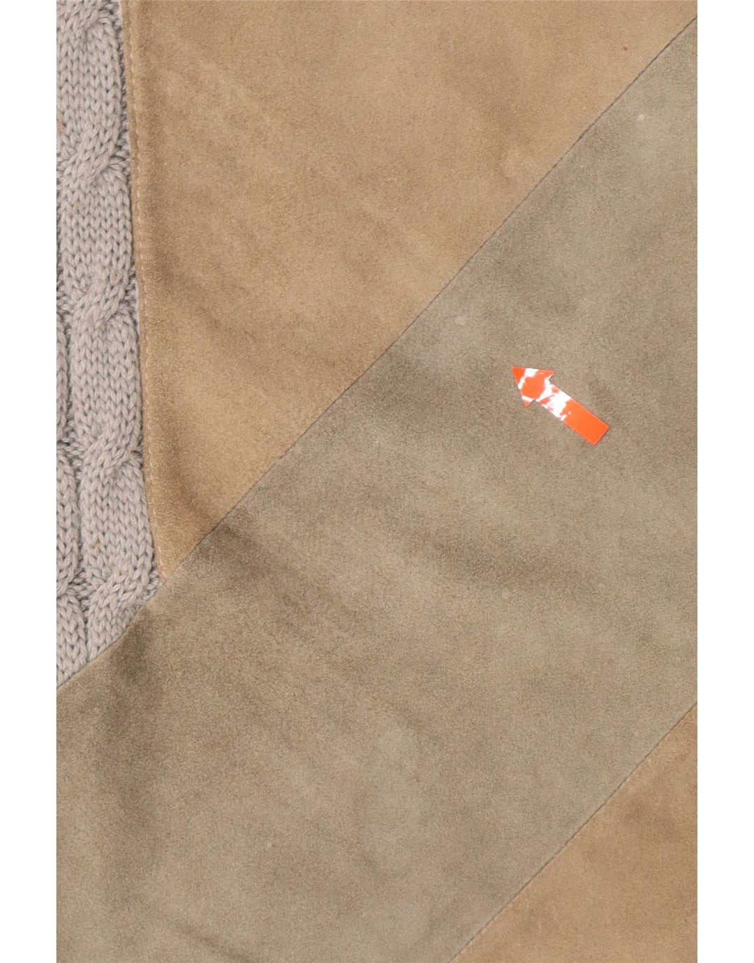 Maglione girocollo da uomo vintage in lana color block grigio grande
