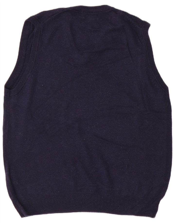 MARKS & SPENCER Canotta da uomo blu Harbour Vest media lana blu navy