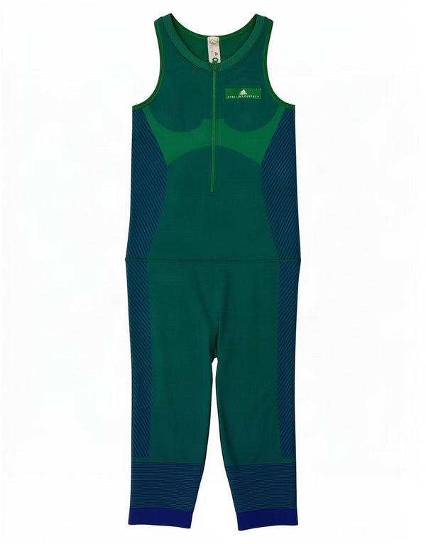 Tuta senza maniche da donna Adidas UK 8 Small Green Colourblock Nylon