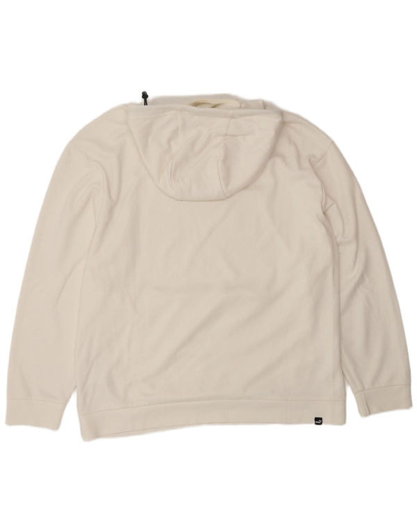 Felpa con cappuccio da uomo Puma Large in cotone bianco