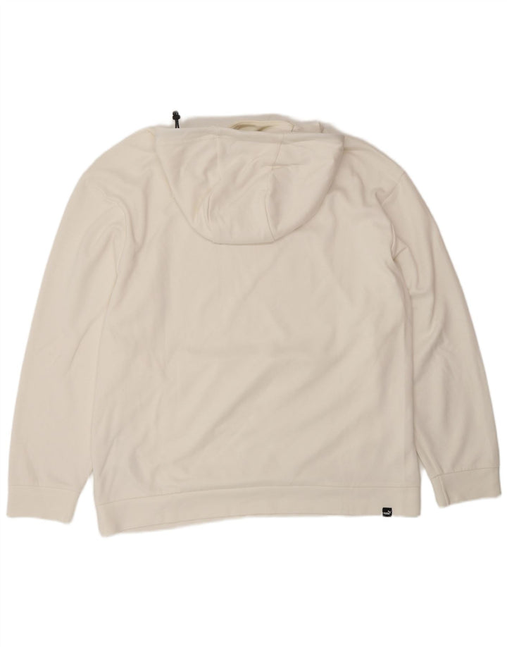 Felpa con cappuccio da uomo Puma Large in cotone bianco