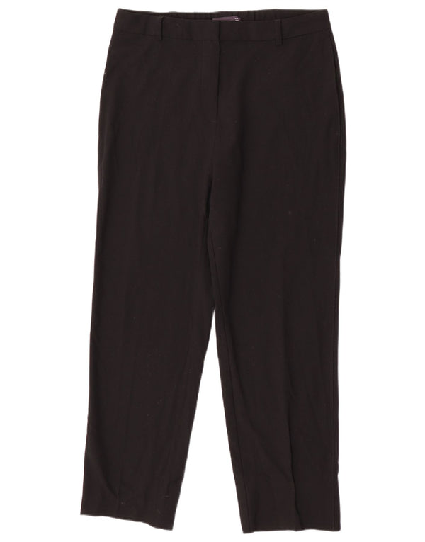 Pantaloni da abito dritti da donna Marks & Spencer UK 12 medi W30 L26 neri