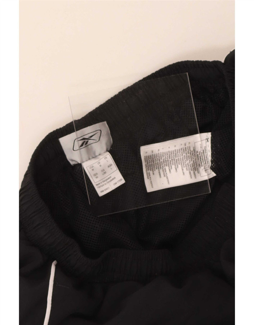 Pantaloncini sportivi Reebok da uomo con grafica Bermuda, poliestere nero medio