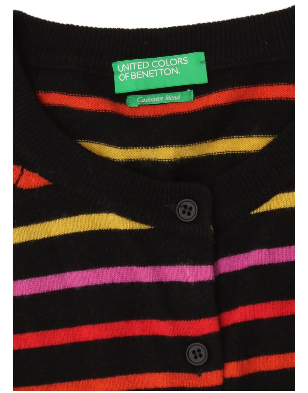 Maglione cardigan da donna Benetton UK 14 a righe multicolori medie