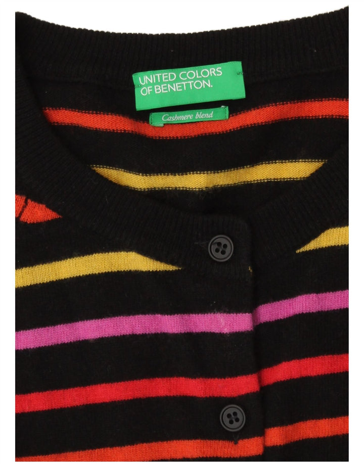Maglione cardigan da donna Benetton UK 14 a righe multicolori medie
