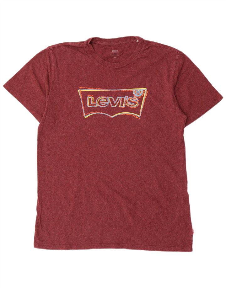 T-shirt grafica da uomo Levi's Top grande marrone chiazzato