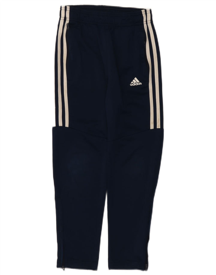 Pantaloni della tuta da ragazzo Adidas 7-8 anni in poliestere blu navy