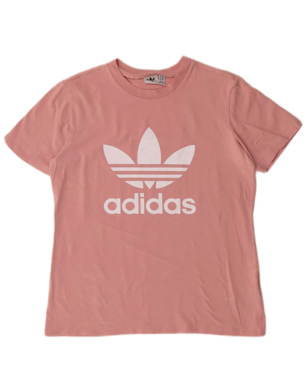 T-shirt grafica da donna ADIDAS Top UK 14 cotone rosa medio