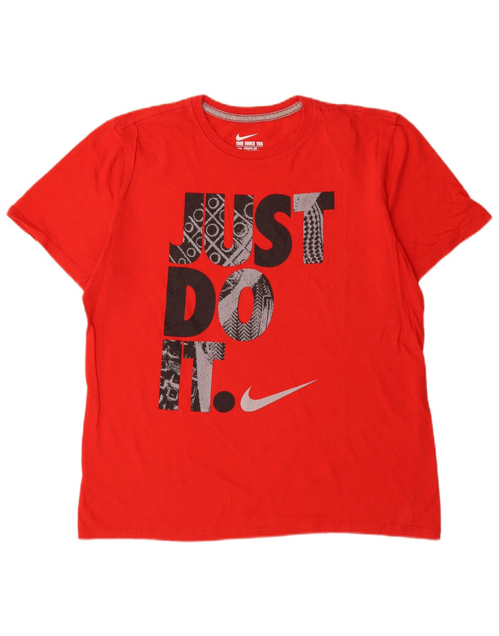 T-shirt grafica Nike da uomo con taglio atletico, grande, in cotone rosso