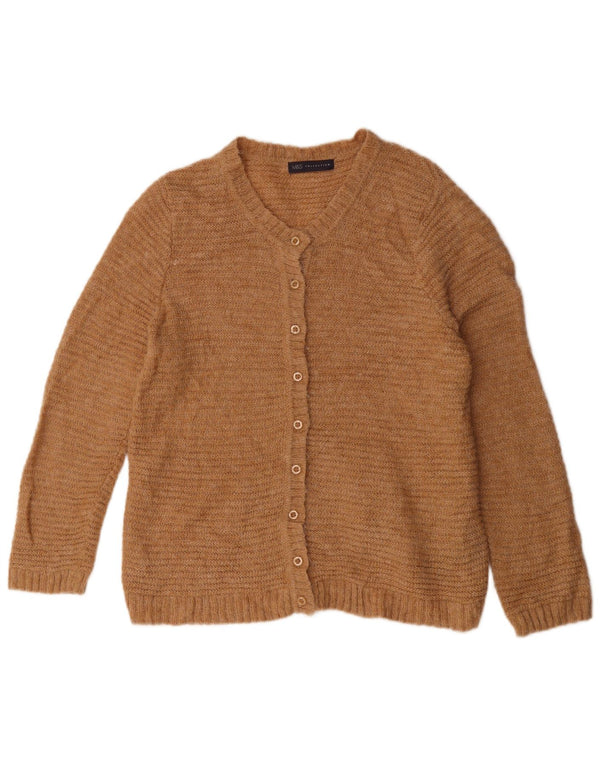 Maglione cardigan da donna Marks & Spencer UK 18 XL Poliammide a righe beige