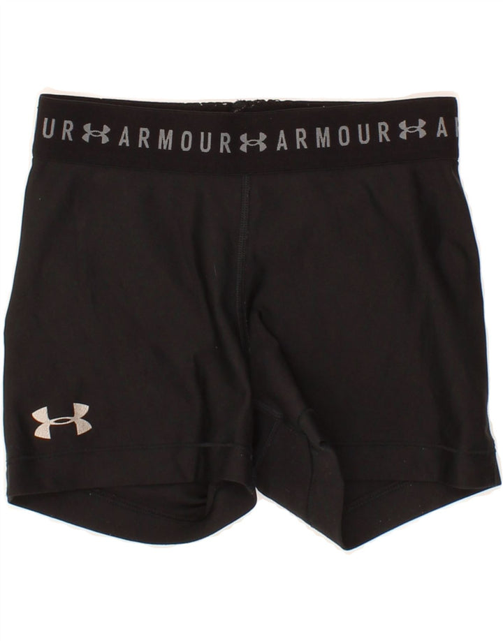 UNDER ARMOUR Womens Graphic Sport Shorts UK 4 XS  Black Polyester Vintage Under Armour and Second-Hand Under Armour from Messina Hembry 