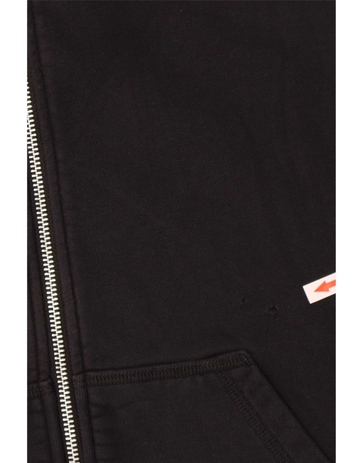 Felpa con cappuccio e zip Nike da uomo piccola in cotone nero