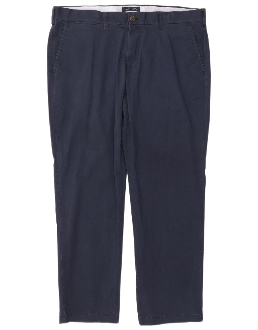 TOMMY HILFIGER Pantaloni chino su misura da uomo W38 L30 cotone blu navy