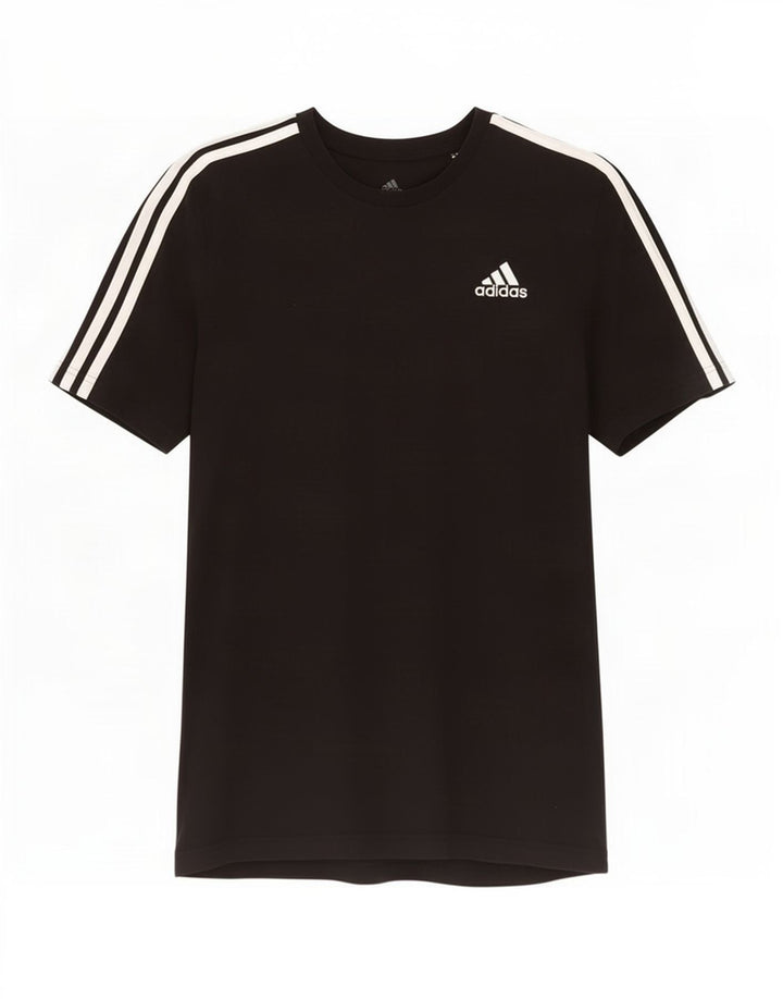 T-shirt Adidas da uomo Top media in cotone nero