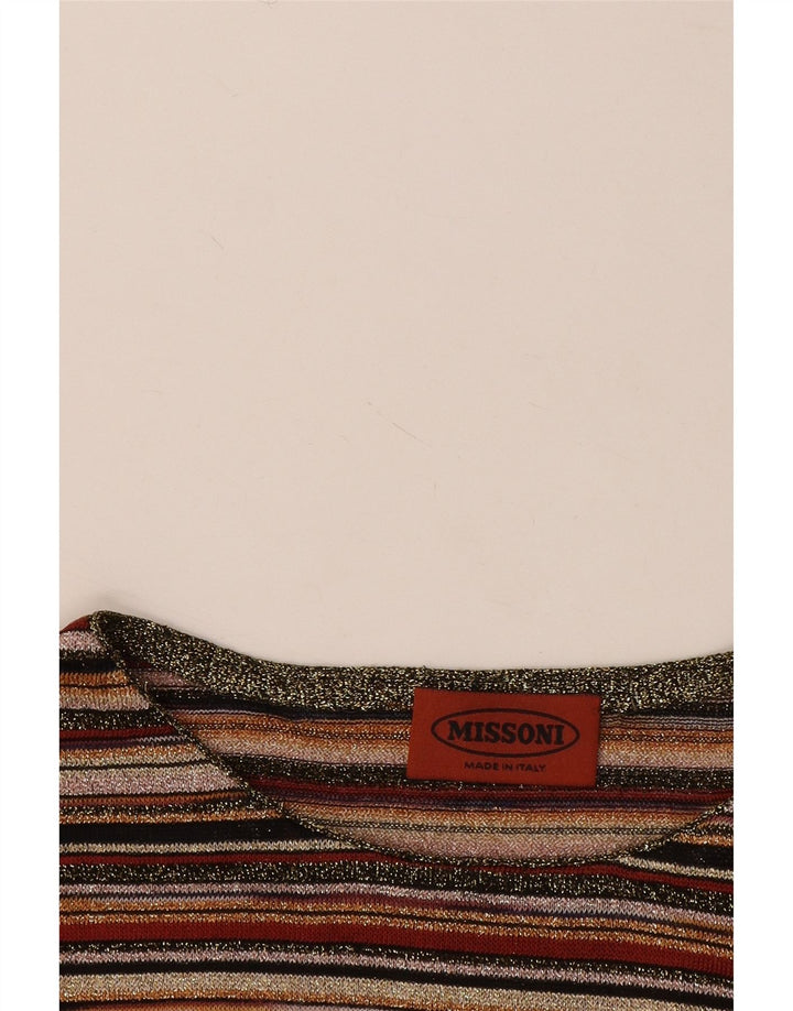 Top camicetta da donna Missoni UK 12 a righe multicolori medie